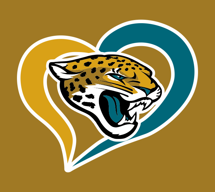 Jacksonville Jaguars Heart Logo vinyl decal